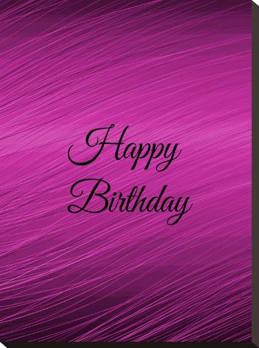 Stretched Canvas Print: Purple Happy Birthday by Wonderful Dream: 24x18in