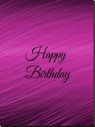 Stretched Canvas Print: Purple Happy Birthday by Wonderful Dream: 48x36in