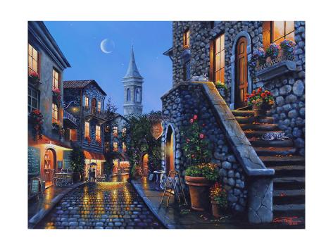 Giclee Print: Moonlit Stroll by Geno Peoples: 24x18in