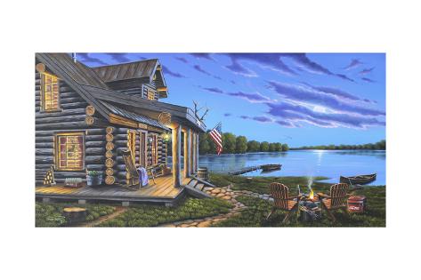 Giclee Print: Lakeside Retreat by Geno Peoples: 24x16in