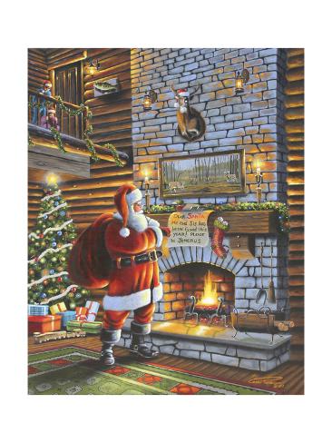 Giclee Print: Christmas Eve with Santa by Geno Peoples: 24x18in