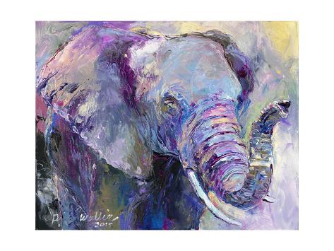 Giclee Print: Blue Elephant by Richard Wallich: 16x12in