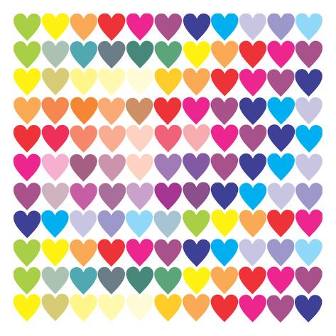 Art Print: Groovy Love Pattern 2 by Kimberly Allen: 13x13in