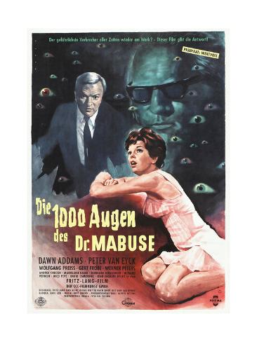 Giclee Print: The Thousand Eyes of Dr. Mabuse, 1960 (Die 1000 Augen Des Dr. Mabuse) : 24x18in