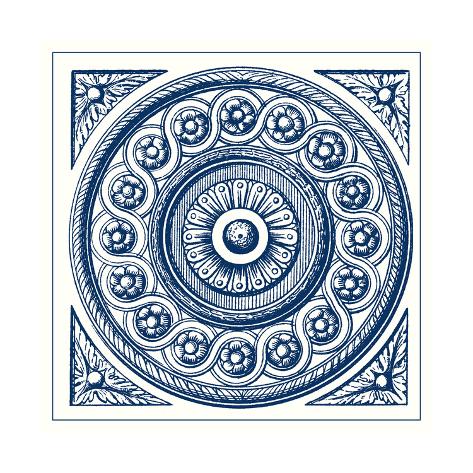 Art Print: Indigo Medallion V by Vision Studio: 12x12in