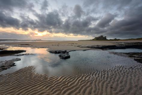 Photographic Print: A View of Bamburgh Castle in Northumberland by Chris Button: 24x16in