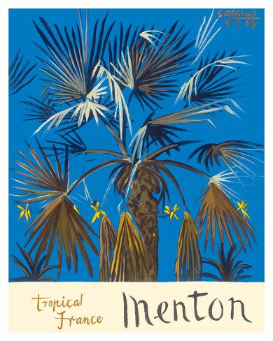 Giclee Print: Menton - Tropical France - Palm Tree by Graham Sutherland: 20x16in