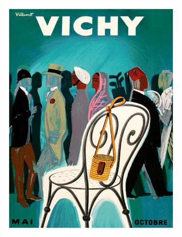 Giclee Print: Vichy, France - Resorts and Spas - May through October (Mai-Octobre) by Bernard Villemot: 26x20in