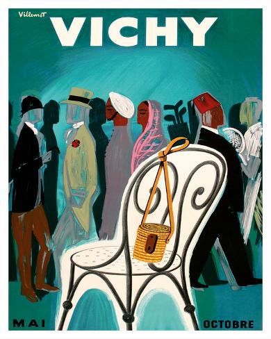 Giclee Print: Vichy, France - Resorts and Spas - May through October (Mai-Octobre) by Bernard Villemot: 20x16in