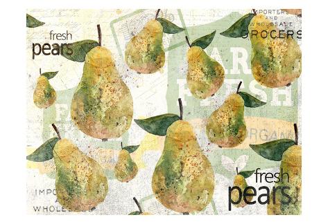 Art Print: Fresh Pears by Kimberly Allen: 13x19in