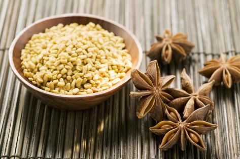 Photographic Print: Fenugreek Seeds and Star Anise by Foodcollection: 24x16in