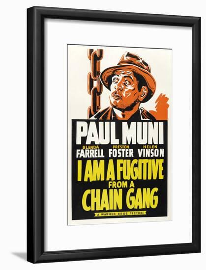 I AM A FUGITIVE FROM A CHAIN GANG, Paul Muni, 1932.-null-Framed Premium Giclee Print