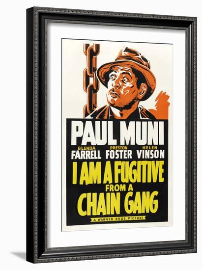 I AM A FUGITIVE FROM A CHAIN GANG, Paul Muni, 1932.-null-Framed Art Print