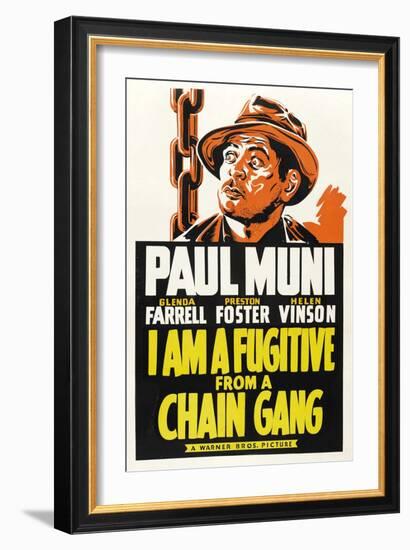 I AM A FUGITIVE FROM A CHAIN GANG, Paul Muni, 1932.-null-Framed Art Print