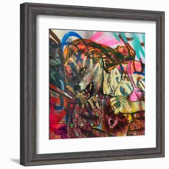 I Am a Wolf-Shark Toof-Framed Art Print