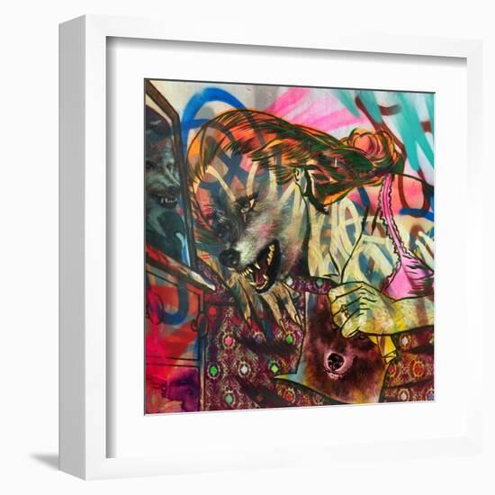 I Am a Wolf-Shark Toof-Framed Art Print