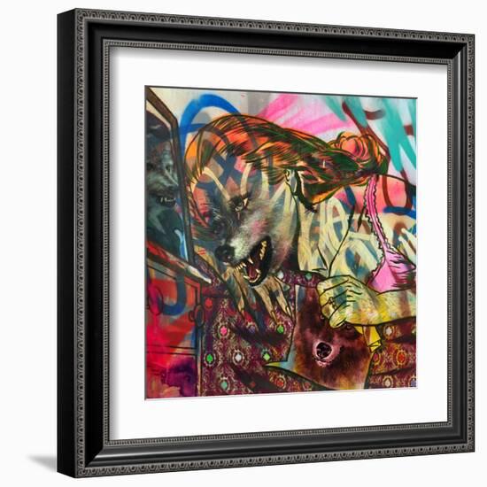 I Am a Wolf-Shark Toof-Framed Art Print