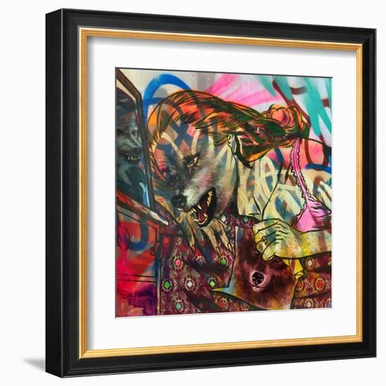 I Am a Wolf-Shark Toof-Framed Art Print