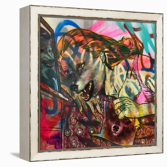 I Am a Wolf-Shark Toof-Framed Stretched Canvas