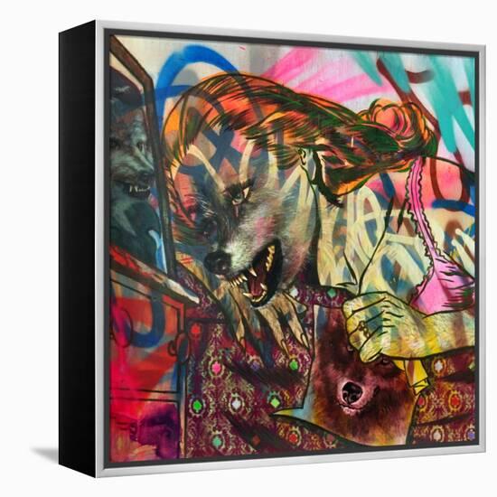 I Am a Wolf-Shark Toof-Framed Stretched Canvas