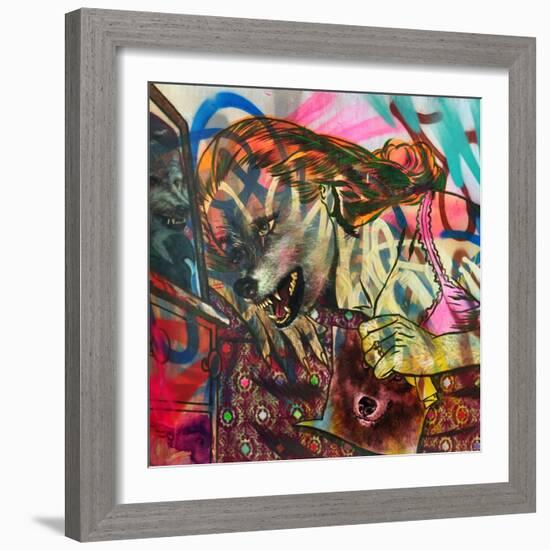 I Am a Wolf-Shark Toof-Framed Art Print