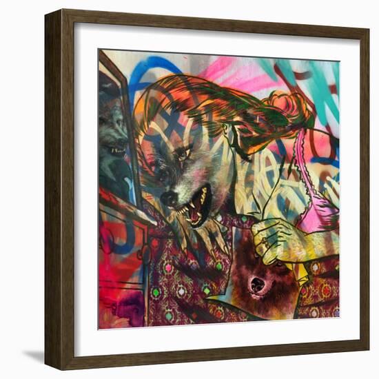 I Am a Wolf-Shark Toof-Framed Art Print