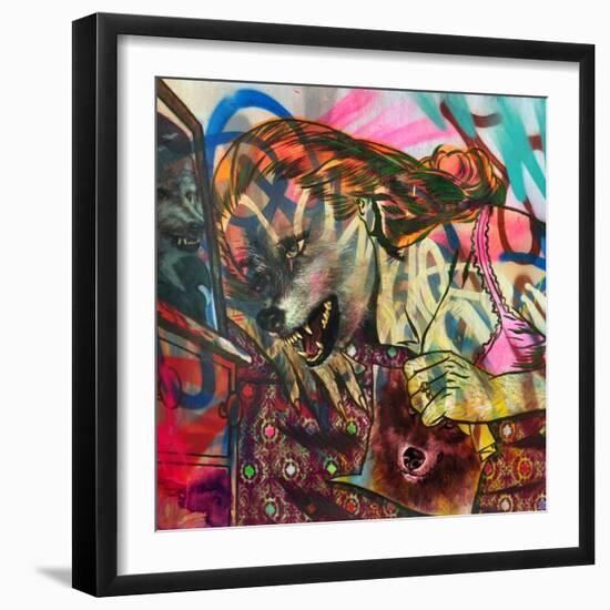 I Am a Wolf-Shark Toof-Framed Art Print