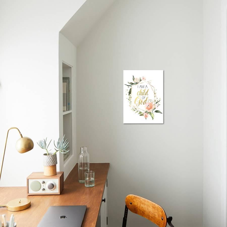 I Am Child Of God Summer Floral Geo Art Print Wall Wonder Art Com