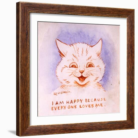 I Am Happy Because Everyone Loves Me, C.1928-Louis Wain-Framed Giclee Print