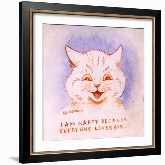 I Am Happy Because Everyone Loves Me, C.1928-Louis Wain-Framed Giclee Print