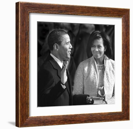 I, Barack Hussein Obama...-Celebrity Photography-Framed Art Print