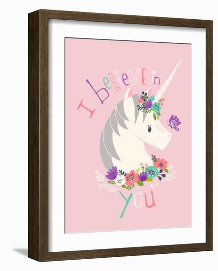 I Believe in You on Pink-Heather Rosas-Framed Premium Giclee Print