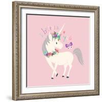 I Believe in You Unicorn-Heather Rosas-Framed Art Print