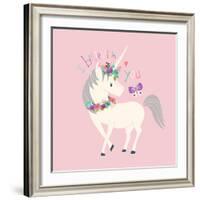 I Believe in You Unicorn-Heather Rosas-Framed Art Print