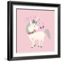 I Believe in You Unicorn-Heather Rosas-Framed Art Print