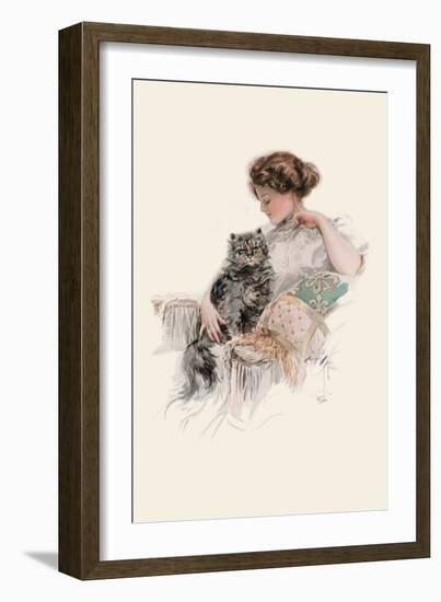 I Care Not Though Her Teeth Are Pearls-Harrison Fisher-Framed Art Print