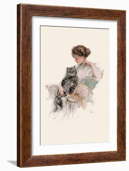 I Care Not Though Her Teeth Are Pearls-Harrison Fisher-Framed Art Print