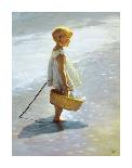 Young Girl on a Beach-I Davidi-Framed Stretched Canvas