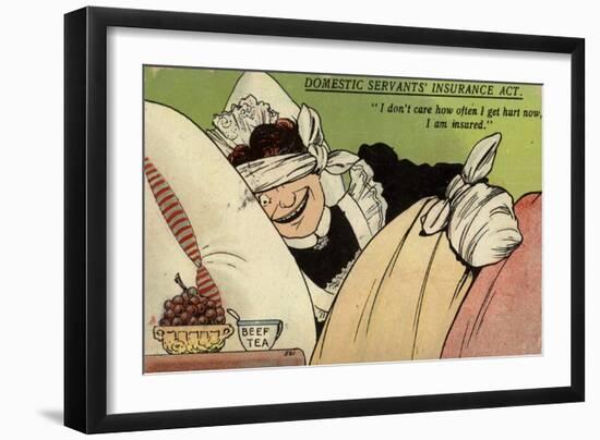 "I Don't Care How Often I Get Hurt Now, I Am Insured"-null-Framed Giclee Print