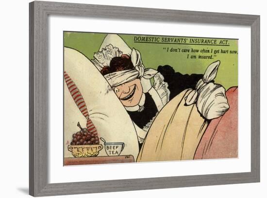 "I Don't Care How Often I Get Hurt Now, I Am Insured"-null-Framed Giclee Print