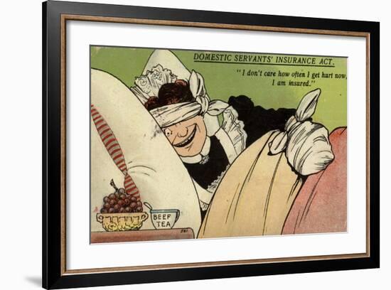 "I Don't Care How Often I Get Hurt Now, I Am Insured"-null-Framed Giclee Print