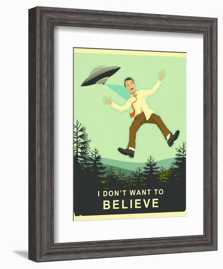 I Don’t Want to Believe-Jazzberry Blue-Framed Art Print