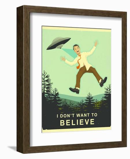 I Don’t Want to Believe-Jazzberry Blue-Framed Art Print