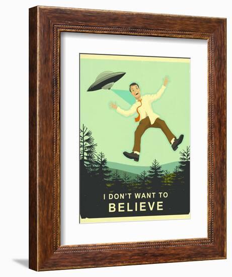 I Don’t Want to Believe-Jazzberry Blue-Framed Art Print