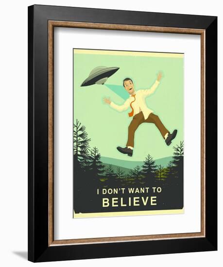 I Don’t Want to Believe-Jazzberry Blue-Framed Art Print