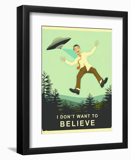 I Don’t Want to Believe-Jazzberry Blue-Framed Art Print