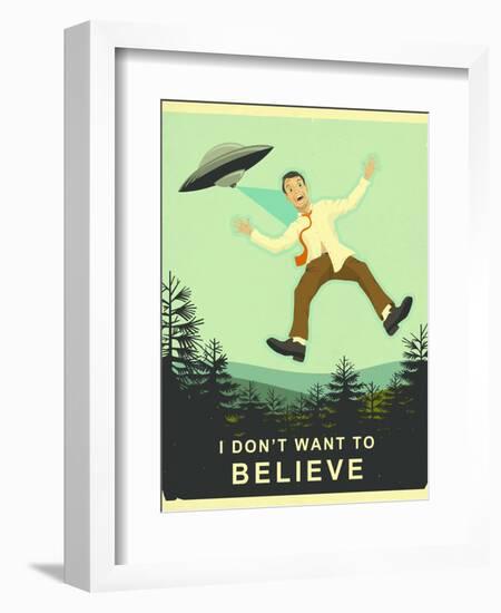I Don’t Want to Believe-Jazzberry Blue-Framed Art Print