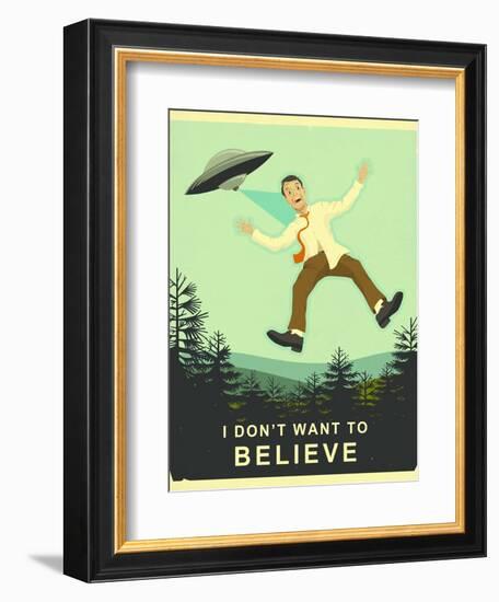 I Don’t Want to Believe-Jazzberry Blue-Framed Art Print