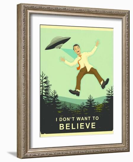 I Don’t Want to Believe-Jazzberry Blue-Framed Art Print