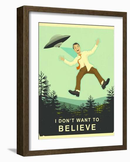 I Don’t Want to Believe-Jazzberry Blue-Framed Art Print